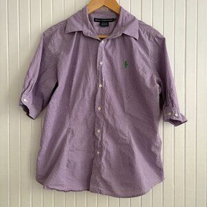 Ralph Lauren Sport 100% Cotton Gingham Button-Down Shirt